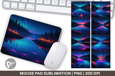 Mouse Pad Beautiful Lake at Night Sublimation artnoy 