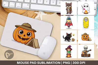 Mouse Pad Big Eye Summerween Camping Sublimation artnoy 