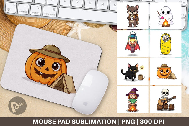 Mouse Pad Big Eye Summerween Camping Sublimation artnoy 