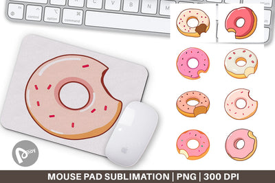 Mouse Pad Bitten Donut Sublimation artnoy 