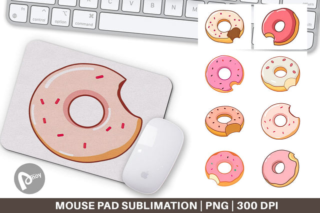 Mouse Pad Bitten Donut Sublimation artnoy 