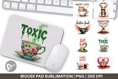 Mouse Pad Bitter Coffee Goth Sarcastic Quotes Sublimation artnoy 