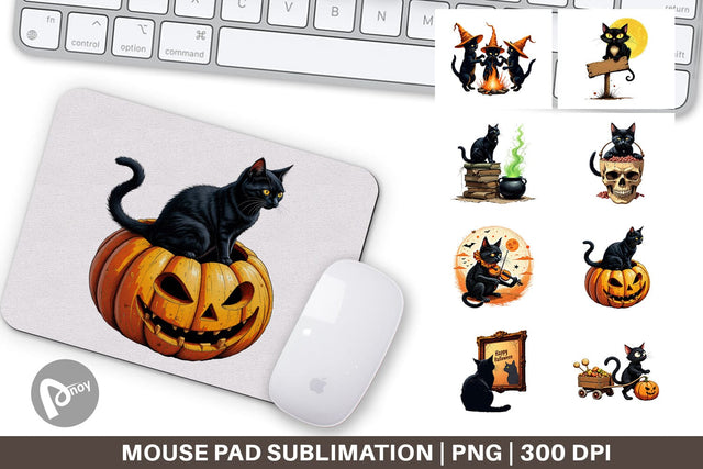 Mouse Pad Black Cat Sublimation artnoy 