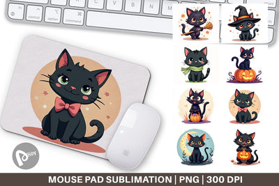 Mouse Pad Black Cats Sublimation artnoy 