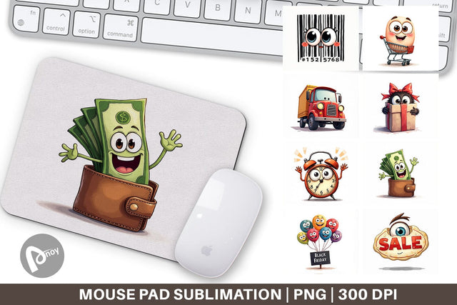 Mouse Pad Black Friday Icons Sublimation artnoy 