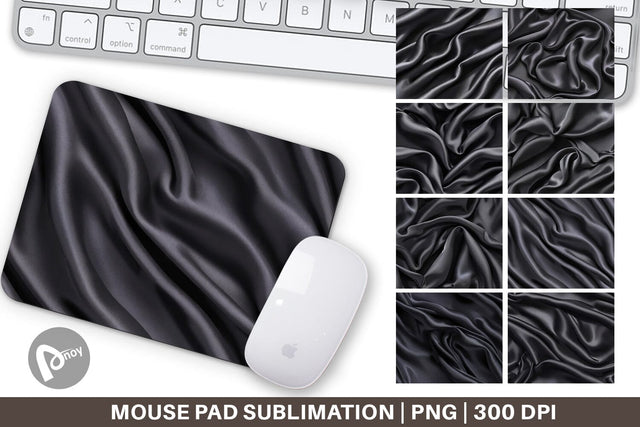 Mouse Pad Black Silk Pattern Sublimation artnoy 