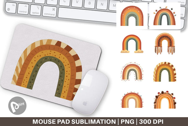 Mouse Pad Boho Autumn Rainbows Sublimation artnoy 