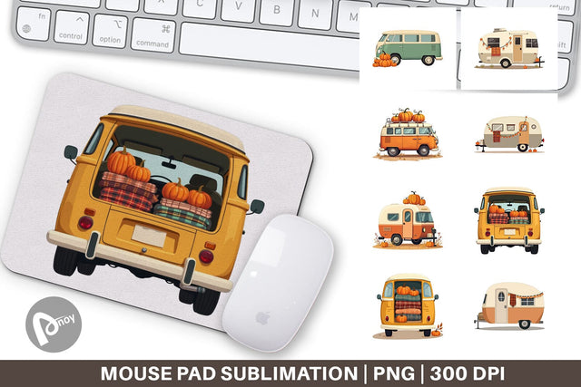 Mouse Pad Boho Fall Camper Sublimation artnoy 
