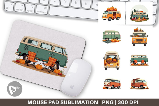 Mouse Pad Boho Fall Camper Sublimation artnoy 
