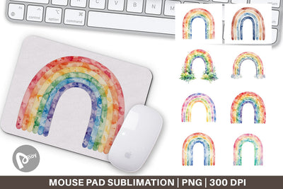 Mouse Pad Boho Rainbow Abstract Sublimation artnoy 