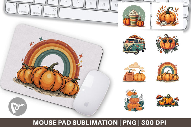 Mouse Pad Boho Retro Pumpkin Sublimation artnoy 