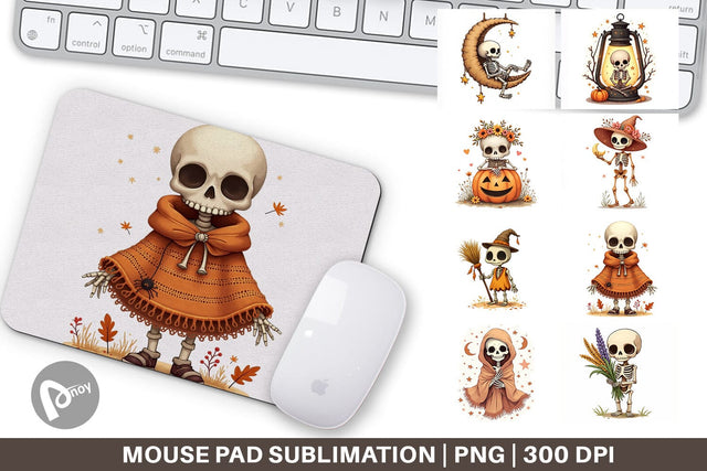 Mouse Pad Boho Skeleton Halloween Sublimation artnoy 