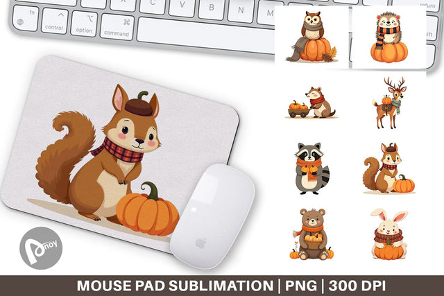 Mouse Pad Boho Woodland Animals Sublimation artnoy 