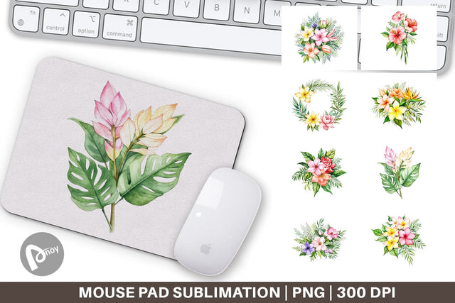Mouse Pad Botanical Bloom Sublimation artnoy 