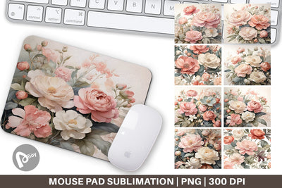 Mouse Pad Botanical Floral Sublimation artnoy 