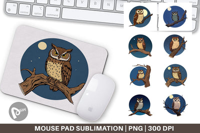 Mouse Pad Branch Owl Sublimation artnoy 