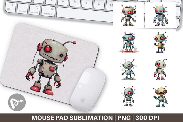 Mouse Pad Broken Bot Sublimation artnoy 