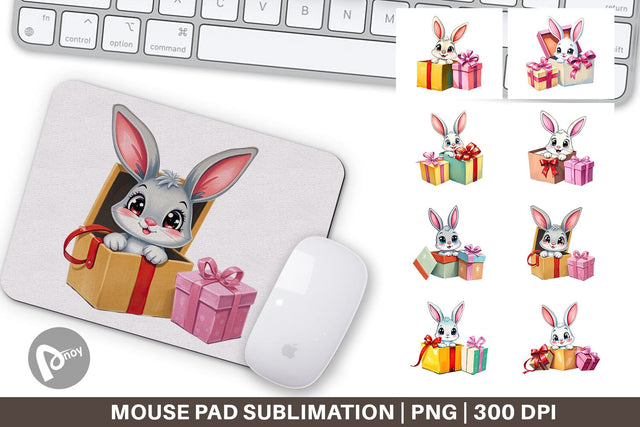 Mouse Pad Bunny Gift Sublimation artnoy 