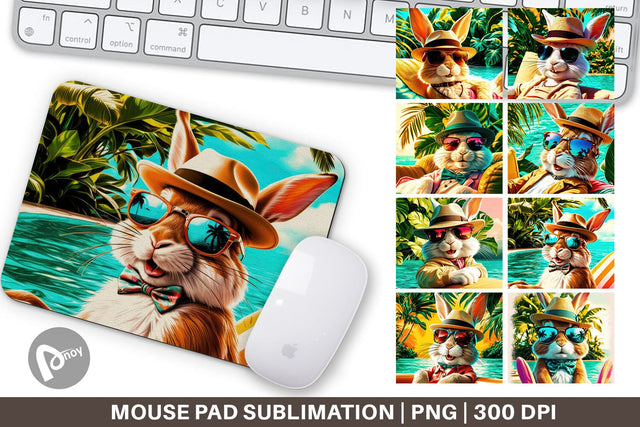 Mouse Pad Bunny in Summer Sublimation artnoy 