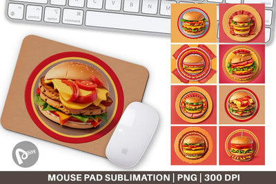 Mouse Pad Burger Sandwiches Sublimation artnoy 
