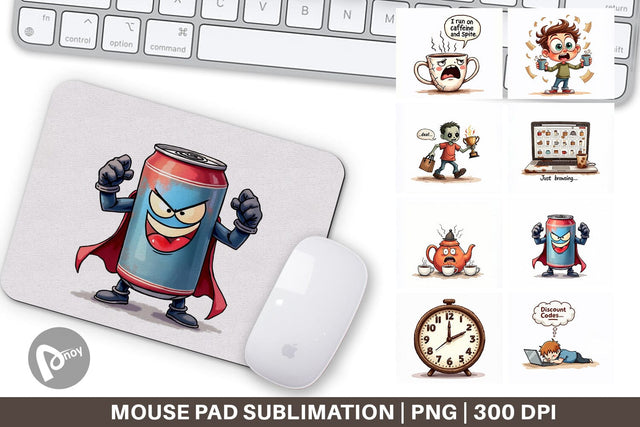 Mouse Pad Caffeine Commerce Sublimation artnoy 