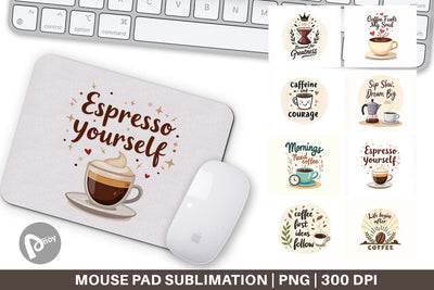 Mouse Pad Caffeine Kick Quotes Sublimation artnoy 