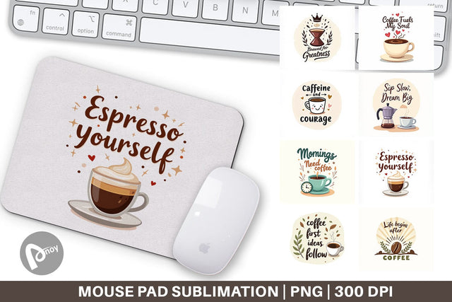 Mouse Pad Caffeine Kick Quotes Sublimation artnoy 