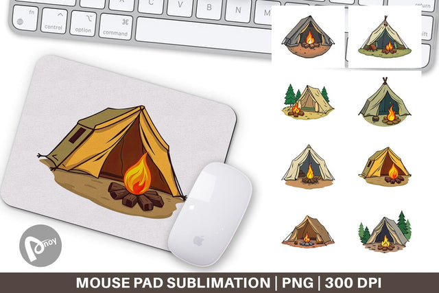 Mouse Pad Camping Tent Sublimation artnoy 