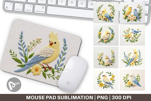 Mouse Pad Canary Embroidery Sublimation artnoy 