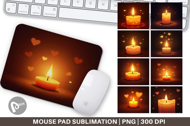 Mouse Pad Candle Glow Sublimation artnoy 
