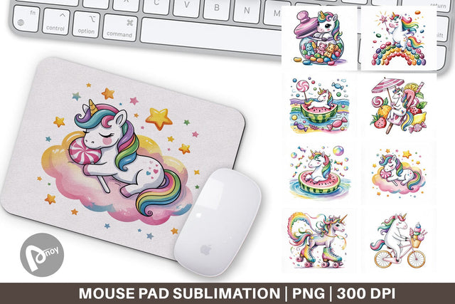 Mouse Pad Candy Unicorn Summer Sublimation artnoy 