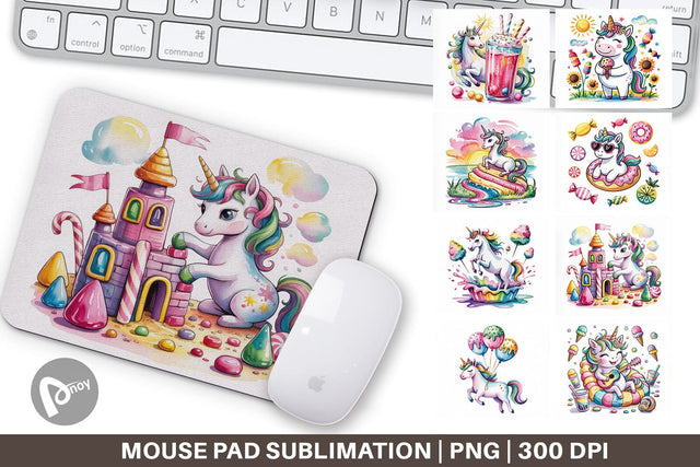 Mouse Pad Candy Unicorn Summer Sublimation artnoy 