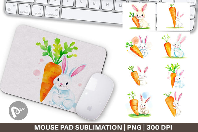 Mouse Pad Carrot Bunny Sublimation artnoy 