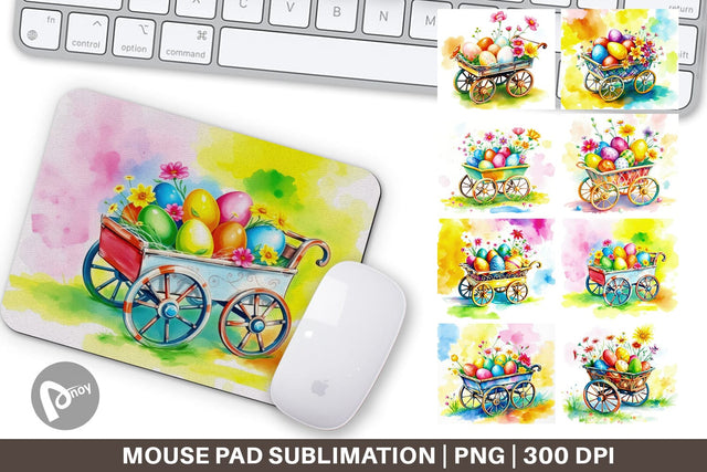 Mouse Pad Cart Easter Sublimation artnoy 