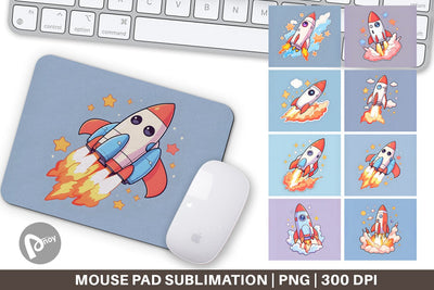 Mouse Pad Cartoon Rocket Sublimation artnoy 
