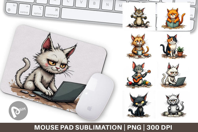 Mouse Pad Cat Chaos Sublimation artnoy 