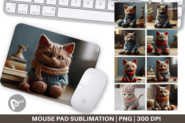 Mouse Pad Cat Embroidery Sublimation artnoy 