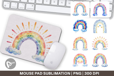Mouse Pad Celestial Boho Rainbow Sublimation artnoy 