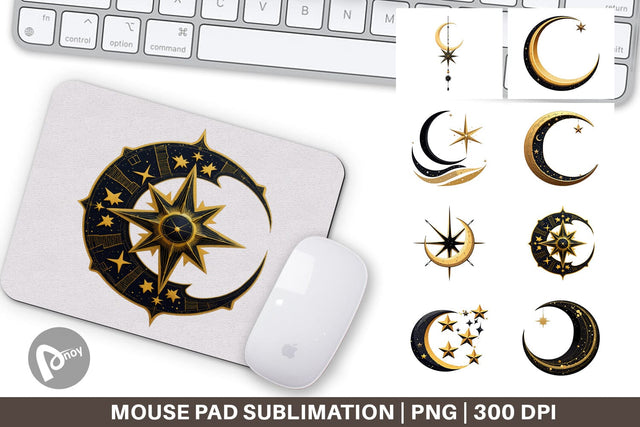 Mouse Pad Celestial Moon Sublimation artnoy 