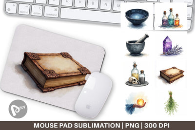 Mouse Pad Celestial Witchy Apothecary Sublimation artnoy 
