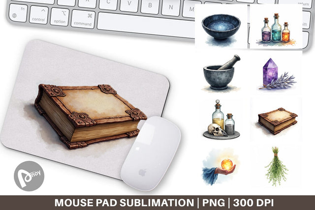 Mouse Pad Celestial Witchy Apothecary Sublimation artnoy 