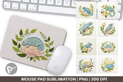 Mouse Pad Chameleon Embroidery Sublimation artnoy 