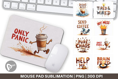 Mouse Pad Chaos Caffeine Sarcastic Quotes Sublimation artnoy 