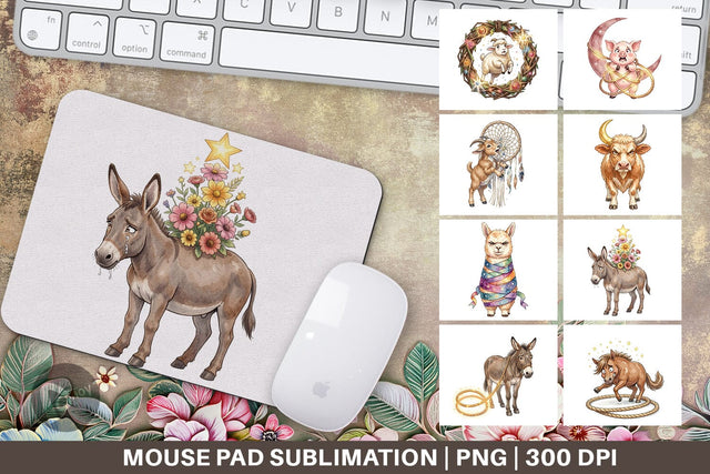 Mouse Pad Chaotic Celestial Western Watercolor Sublimation artnoy 