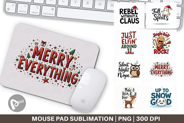 Mouse Pad Chaotic Holiday Spirit: Energetic Ugly Cute Quotes Sublimation artnoy 