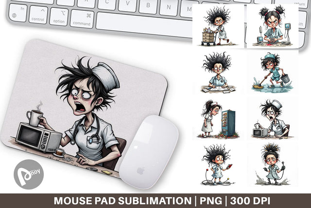 Mouse Pad Chaotic Nurse Sublimation artnoy 