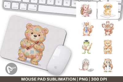Mouse Pad Chaotic Study Animal Watercolor Sublimation artnoy 