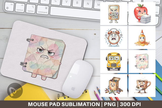 Mouse Pad Chaotic Teacher Supply Watercolor Sublimation artnoy 