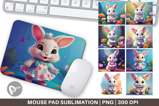 Mouse Pad Charming Baby Bunny Sublimation artnoy 
