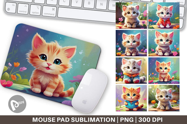 Mouse Pad Charming Baby Cat Sublimation artnoy 